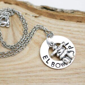 Elbows Up! Inuksuk Hand Stamped Pendant Necklace - Handmade & Hypoallergenic